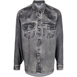 디젤 디젤 애시드 워싱 긴소매 셔츠