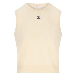 셀린느 자수 디테일 탱크 탑, 베이지계열, S(KR 55)