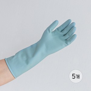 백화상점 천연 라텍스 고무장갑 5개입, 파스텔블루, 대(L)