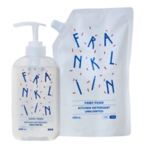 FRANKLIIN 유아용 주방세제 리필, 450ml, 3개