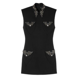 베르사체 장식 울 미니 드레스