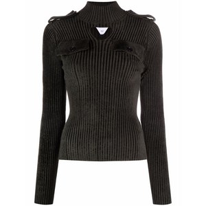 보테가 베네타 컷아웃 골지 니트 탑