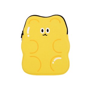 [올뉴프레임] 자수 노트북파우치 젤리베어, 옐로우, 1개