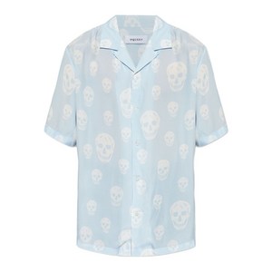 알렉산더맥퀸 스컬 패턴 셔츠, 블루계열+화이트계열, Collar (in) 15(KR 38)