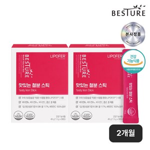 [베스처] 맛있는 철분스틱 자두맛 30포 x 2박스, 45g