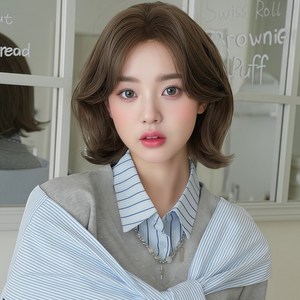 키라비 여성 가발 통가발 웨이브 단발가발 가르마 33cm DTF0164, 1개, 통가발: DTF-0164(베이지브라운)33cm