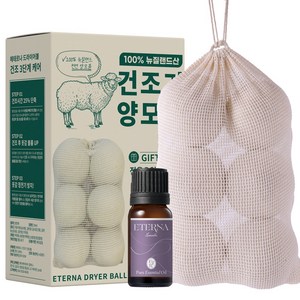 에테르나 건조기 양모볼(6개) +양모볼 퍼퓸 세트 파우치 포함