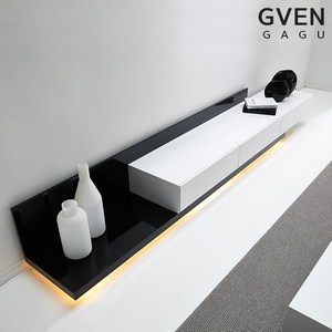 GVEN 지벤 노르마니 LED 익스텐션 모던 거실장 서랍/수납장>>TV장/거실장, 올화이트(콘센트위치는 배송메모란에)