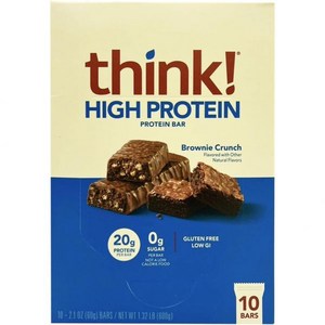 Think Poducts ThinkThin Ba 브라우니 크런치 - 10바, 60g, 1개