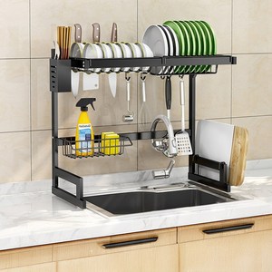 Tiger Pavilion L자형 거치식 식기건조대 65CM, 블랙, 1단, 1개