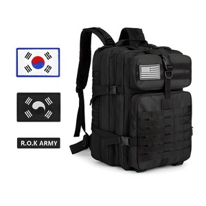 스포홀릭 대용량 캠핑 등산 밀리터리 백팩 45L, 블랙