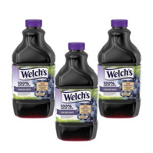 Welch's 100% Concod Gape juice 웰치스 100% 콩코드 포도 주스, 3개, 1.89L