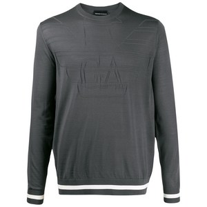 엠포리오아르마니 로고 자수 스웨터