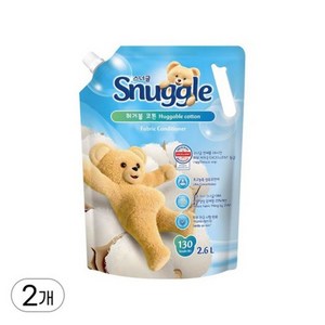 스너글 초고농축 섬유유연제 허거블 코튼, 2.6L, 2개