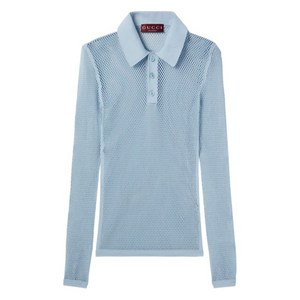 구찌 긴소매 메시 폴로 셔츠