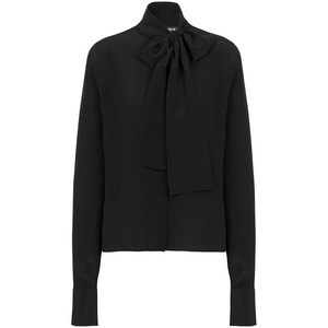 발망 보우 디테일 버튼 블라우스