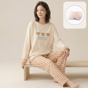 드마엘_코리 캡내장 긴팔 긴바지 잠옷 파자마 홈웨어 상하세트 (9color)