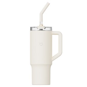 샤오미 미지아 대용량 스테인레스 스트로우 손잡이 텀블러 MJXGB01RM, 은행나무 화이트, 1000ml, 1개