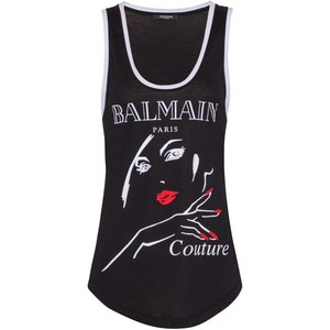 발망 그래픽 프린트 탱크 탑, 블랙계열+화이트계열, Standard XS(KR 55)