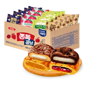 오즈랜드 청우식품 쫀득 콤보 쫀득초코칩쿠키20g + 초코파이 찰떡 21.5g + 그랑쉘 사과잼쿠키 19.5g + 그랑쉘 딸기잼쿠키 19.5g, 1.61kg, 1세트