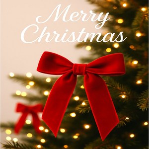 리본빌 크리스마스 트리 벨벳 리본 장식 리본 오너먼트 세트 국내생산, 15미리폭, 레드, 1세트