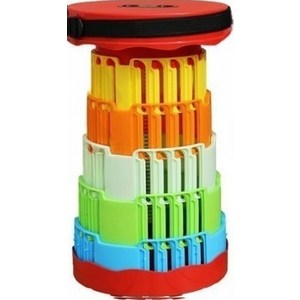 블룸원 4세대 대기의자 간이스툴 에버랜드 아코디언 폴딩 체어, 1개, 색상_오렌지