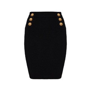 발망 버튼 골지 스커트, 블랙계열, France 40(KR 66)