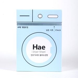 부드럽게 건조해 Hae 건조기시트 블루오션향 40매, 1개