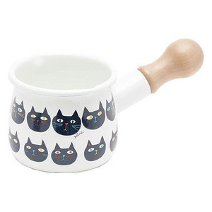 다마하시 플룬 쁘띠 법랑 가스레인지 전용 밀크팬 편수냄비 550ml, 11cm, 미미코코모모, 1개