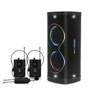MPT820DD MPT-820DD 500W 블루투스 이동식앰프 충전식앰프 휴대용 행사 버스킹 LED조명 TWS기능 2CH무선마이크