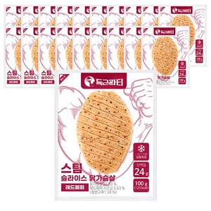 득근파티 슬라이스 닭가슴살 레드페퍼, 100g, 20개