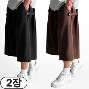 빠델 [당일출고/1+1] 7부 사이드스냅 버뮤다팬츠 벌룬 와이드 반바지 빅사이즈스웻 팬츠 츄리닝