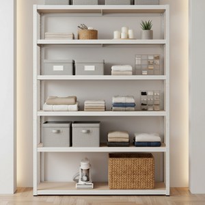 페리코 철제 무볼트 조립식 앵글 선반 화이트 5단