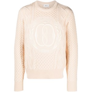 발리 인타르시아 니트 로고 울 스웨터