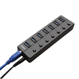넥스트유 USB3.0 허브 7포트 유전원 개별스위치