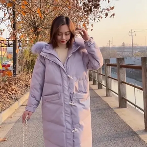 여성 겨울 덕다운 자켓 롱패딩 방수 방풍 모조 폭스 칼라