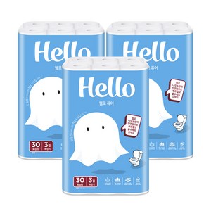 헬로 순수 천연펄프 3겹 데코 롤화장지