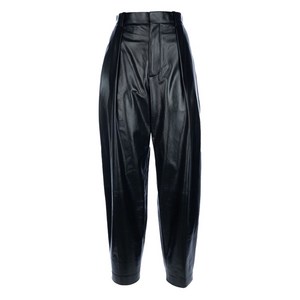 보테가 베네타 플리츠 레더 팬츠