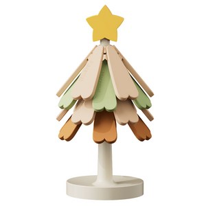 chixiang 크리스마스 트리 모양 실리콘 냄비받침 4개입, 옐로 + 그린, 1개