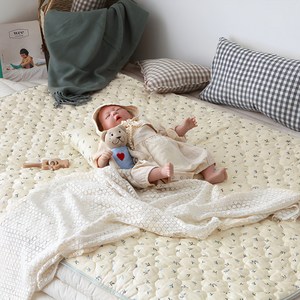 쁘리엘르 허밍 순면 유아 누비 방수 패드, 아이보리, 대형, 1개