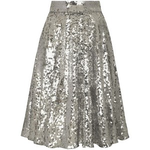 돌체앤가바나 A라인 시퀸 미디 스커트, 실버계열, Italy 42(KR 55)
