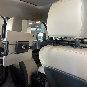 믿추 차량용 뒷자석 헤드레스트 태블릿 핸드폰 거치대 [길이조절 확장 가제트형], 기본디자인x골드, 기본, 1개