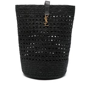 생로랑 우븐 라피아 버킷 백
