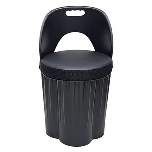 천하퍼니처 국내생산 수납 스툴의자 고깃집 옷보관 깡통의자 바디 블랙, 블랙/블랙, 1개