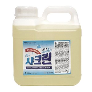 샤크린4L 알칼리세제 변기욕실화장실 주방기름때바닥 곰팡이 요석얼룩제거제, 1개, 4ml