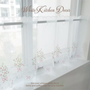 클래식 자수레이스쉬폰커튼 주방바란스