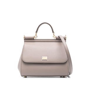 돌체앤가바나 시칠리 라지 탑 핸들 레더 토트 백