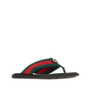 구찌 웹 스트라이프 플립플랍, UK 6.5(KR 255), 그린계열+레드계열