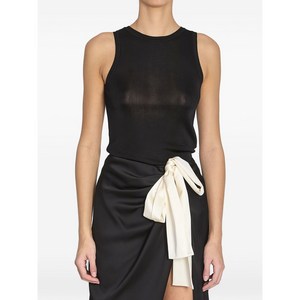 생로랑 골지 크루넥 탱크 탑, 블랙계열, Standard S(KR 55)