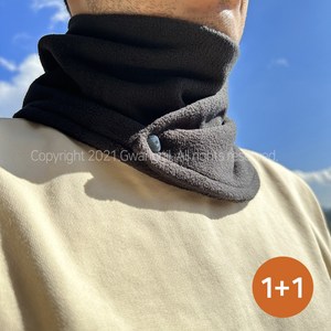 [1+1] HaruHaru 겨울 방한 플리스 넥워머, 2개(블랙+그레이)